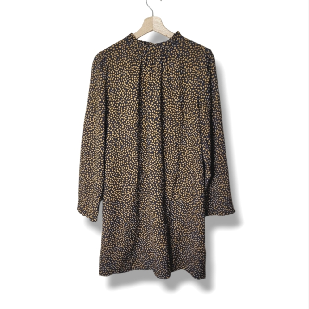 J. Crew Black and Gold Long Sleeve Dress